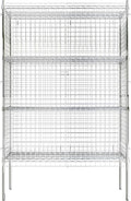 Commercial Grade NSF Listed Metal Wire Mesh Storage Chrome Security Cage Kit, 18" x 48" x 74", Perfect for Warehouse, Grocery Store, Restaurant, Dishroom