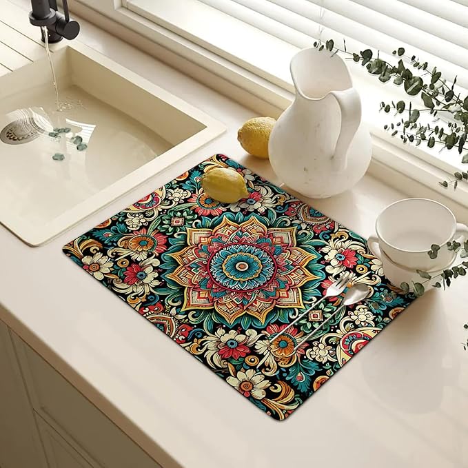 Rubber Mat for Microwave Top Cover, Nonstick Heat Resistant Microwave Cover, 18"x14" Non Slip Microwave Kitchen Counter Protector Mat, Air Fryer Mat for Counter Heat Resistant