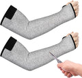 Cut Resistant Sleeves, 1 Pair Protective Sleeves for Arm Protectors for Thin Skin and Bruising with Thumb Hole for Gardening, Welding, Farming, Pet Grooming (Grey)