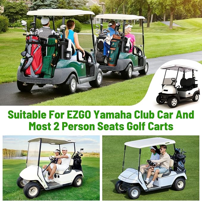 Kaskawise Golf Cart Seat Cover Blanket with Pockets,Absorbent Towel Fabric for Yamaha Drive/G-Series, Club Car Precedent/DS,EZGO TXT/RXV 2-Person Seats,Machine Washable,Summer/Winter,Grey