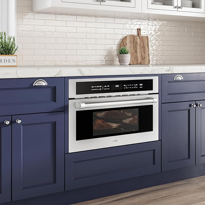 KoolMore 30 in. Built-in Microwave with Convection Oven and Air Fryer, 1000W Power with 10 Levels, UL Listed and 1.6 cu. ft. Capacity in Stainless-Steel (KM-CWO30-SS)