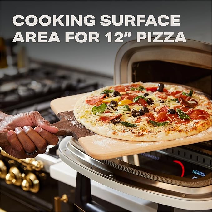Current Model P Smart Electric Pizza Oven, 12-Inch, 850°F Max, 8 Cooking Modes, App Connectivity for Temperature Monitoring & Custom Cooking Times, Compact for Indoor & Outdoor Use, Beige