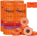 Perco 1 Line Fluorescent Red Sale Labels - 32 Rolls, 4 Sleeves, 32,000 Blank Price and Date Gun Labels for Perco Lite, X, Plus and Pro 1 Line Price and Date Guns - Made in USA