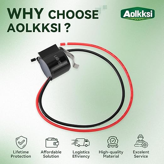 W10225581 Refrigerator Bimetal Defrost Thermostat by AOLKKSI - Compatible with Whirlpool, Sears, Kenmore Refrigerator - Replaces WPW10225581, AP6017375, PS11750673, PS237680, 2321799