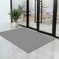 WochiTV Non Slip Drainage Mats, Front Door Mat, PVC Pool Floor Mat 0.2'' Thick Rubber Outdoor Indoor, Parking Space Mat for Bathroom Garage Basement Backyard Commercial Kitchen, 1.9x2.8Ft Grey