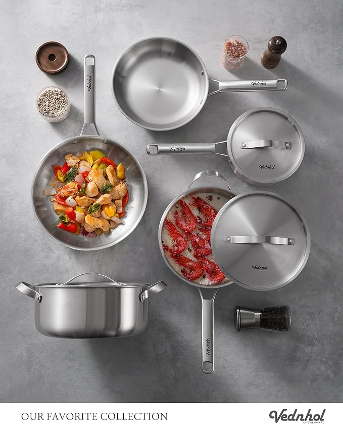 Stainless Steel Saute Pan with Stainless Steel Lid 6-Quart,12-Inch Deep Skillet,Dishwasher&Oven Safe,Induction&All Stove Compatible,Brushed Finish