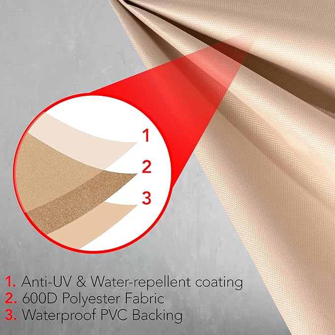 Heavy Duty BBQ Grill Cover for Outdoor Grill, 30 Inch – Waterproof, Weather Resistant, UV & Fade Resistant with Adjustable Straps – Gas Grill Cover for Weber, Genesis, Charbroil, etc. Tan
