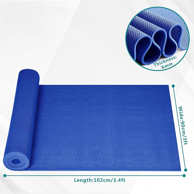 WochiTV Non Slip Drainage Mats PVC Pool Floor Mat 0.23'' Thick Outdoor Indoor Parking Space Mat for Bathroom Garage Basement Backyard Commercial Kitchen 3x3.3Ft Blue
