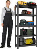 63''H Metal Garage Shelving Unit, 5-Tier Garage Storage Shelves Heavy Duty, Adjustable Upgraded Reinforced Double-Layer Columns for Basement Kitchen Laundry Room Pantry Rack 23.6''W*11.8''D