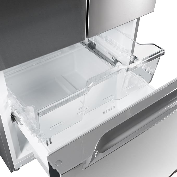 KoolMore 30-Inch and 18.5 cu. ft. Counter Depth French Door Refrigerator with Three Doors and Deep Freezer in Stainless-Steel (KM-RERFDSS-18C)