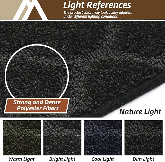 COSY HOMEER Kitchen Rugs 32"x48" Non-Slip Washable Kitchen Mats for Floor Absorbent Kitchen Carpet Soft Rugs for Kitchen,Sink Mat,Entrance,Area Rug,Black