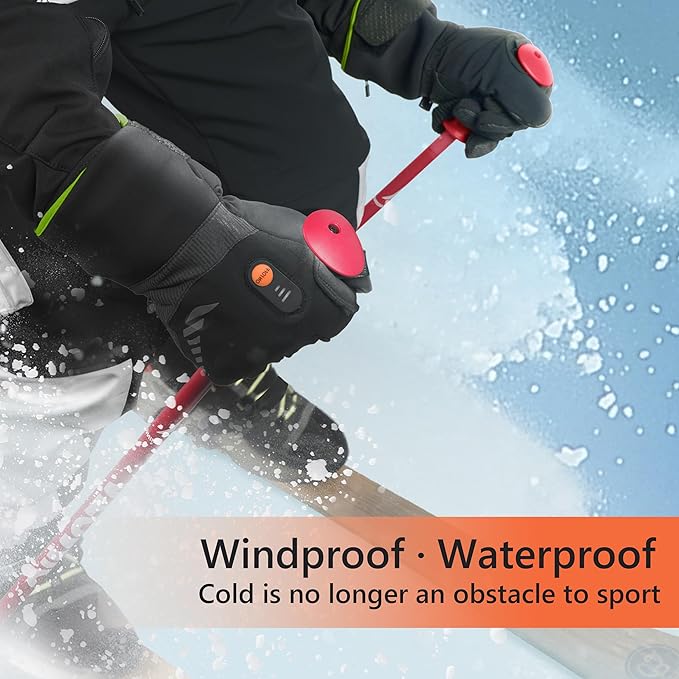 Heated Gloves for Men Women, Rechargeable Waterproof Heated Work Gloves with Arthritis Raynaud's Relief for Ski Golf Hiking Driving