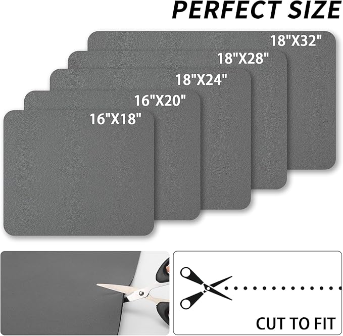 Dish Drying Mat for Kitchen Counter, Heat Resistant Drainer Mats with Non-slip Rubber Backed, Hide Stain Kitchen Super Absorbent Draining Mat, Easy to Clean Dish Rack Pad, Dark Grey 18"x28"