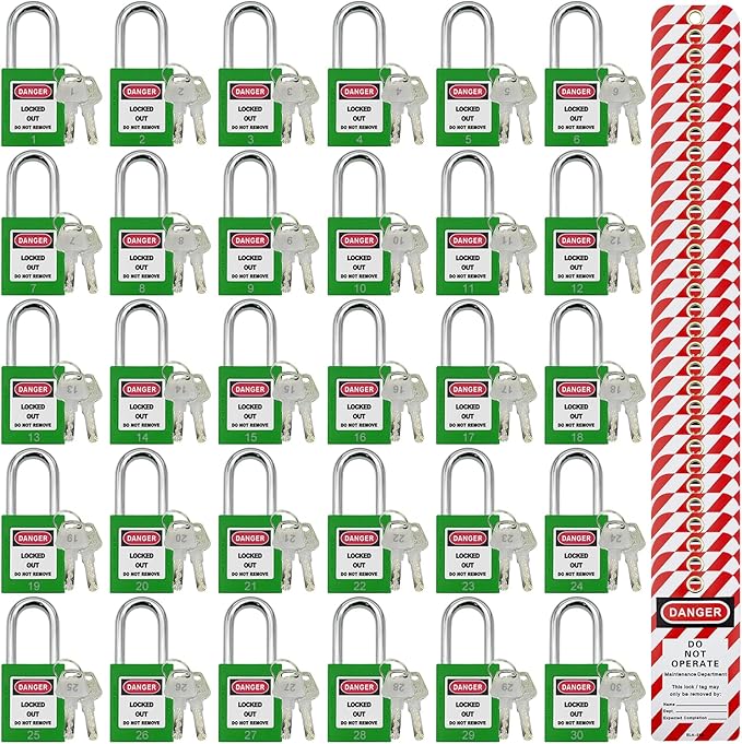 Lockout Tagout Locks, Safety Padlocks, Loto Locks Keyed Differently Lock Out Tag Out Device Plastic with Lockout TagOut Tags Kits