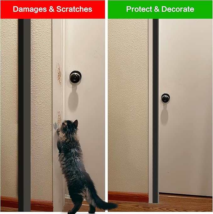 Wall Corner Protector, Walls Edge Protector, Self-Adhesive Wall Corner Guards, PVC Double Side Edge Protector, Furniture Stairs Guard (Black, 2pcs x 35.4" L x 1.97" W)