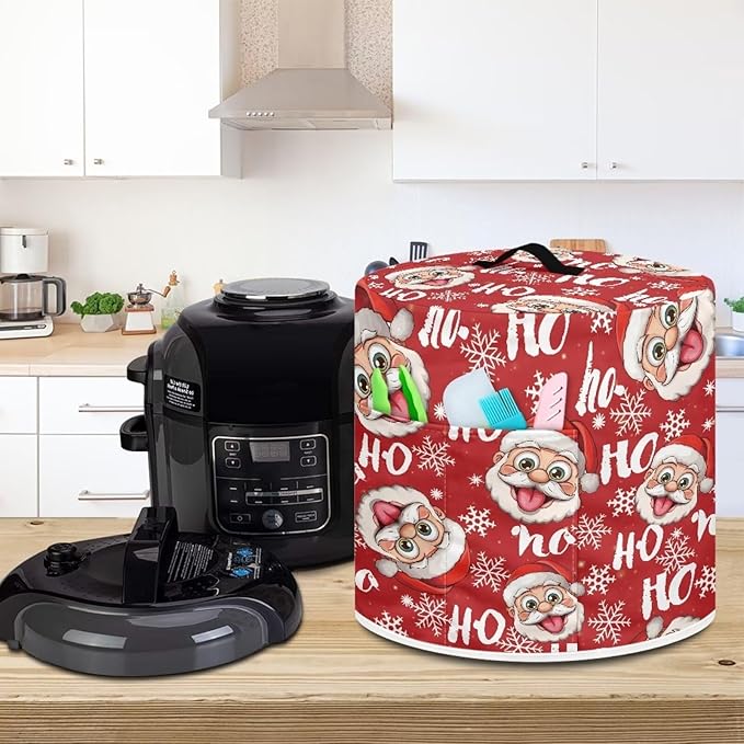 Santa Claus Appliance Covers Star Air Fryer Dust Cover for Instant Pot Accessories 3 Quart Fryer Dust Covers Appliance Dust Covers Soft and Easy to Fold Convenient L