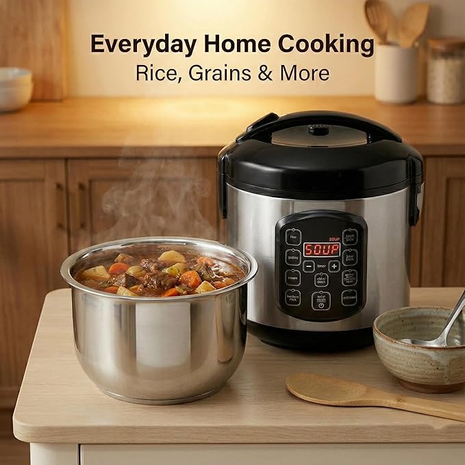 Rice Cooker Replacement Pot, Compatible with AROMA-ARC-954SBD and ARC-914SBD 4-Cup, 304 Stainless Steel for Everyday Home Cooking, Durable Easy-Clean Design