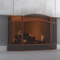 Fire Beauty Fireplace Screen 3 Panel Wrought Iron 48"(L) x 29"(H) Spark Guard Cover(Antique Bronze)