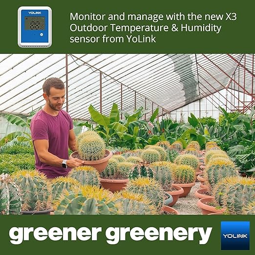 YoLink X3 Temperature & Humidity Data Logger, Hygrometer, Thermometer, 1/4 Mile Range, 5 Years Battery Life, Emails/Text/App Alerts. Pet Cage, Freezer, Greenhouse. 4G LTE Cellular Hub Included