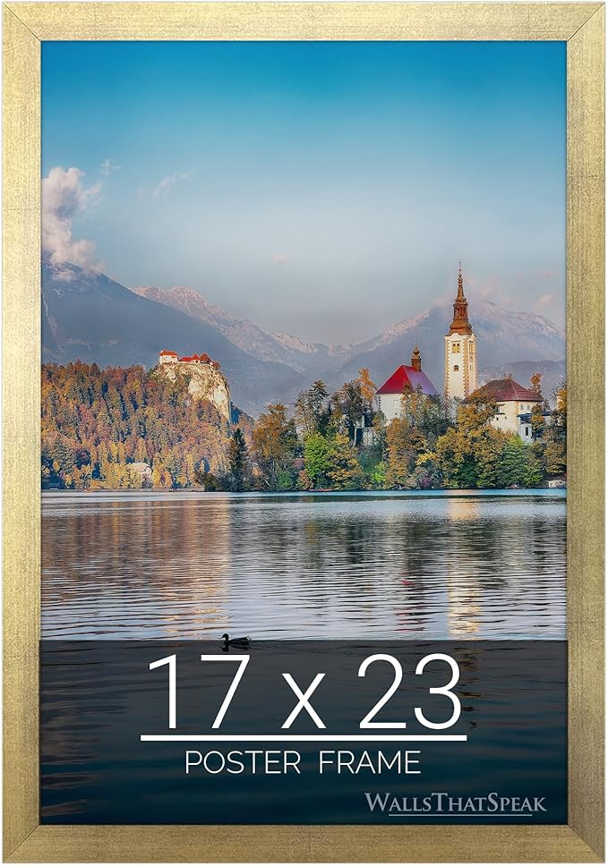 wallsthatspeak 17x23 Gold Picture Frame for Puzzles Posters Photos or Artwork