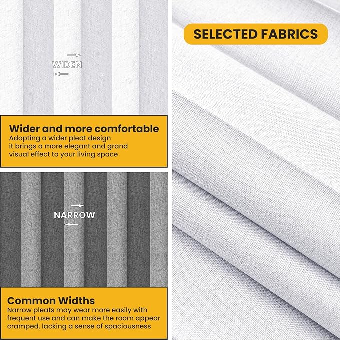 100% Blackout Room Divider Curtains - Total Privacy Curtain Panel, Thermal Insulated Noise Reduction Curtain for Bedroom Windows, Include Ceiling Curtain Track(White, W180 x L108, 1 Pack)