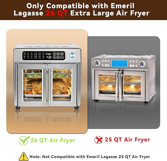 Air Fryer Liners Disposable for Emeril Lagasse 26 QT Extra Large Air Fryer, 120 PCS Unbleached Parchment Paper Sheets Accessories for Emeril Lagasse 26 Qt Toaster Oven