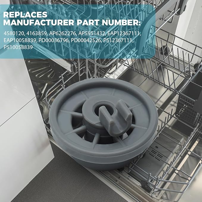 12004485 Dishwasher Lower Rack Wheel for Bosch Kenmore Thermador Gaggenau Dishwashers, Replacement Lower Dish Rack Wheel and Axle Assembly, 12029919 10004343 00617087, Pack of 8