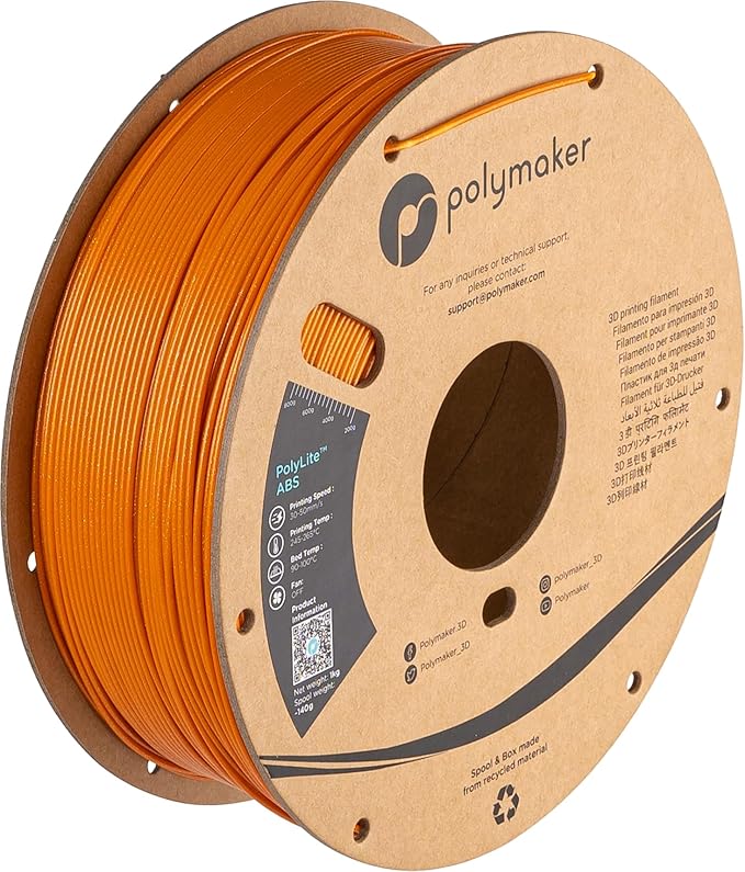 Polymaker Glitter ABS Filament 1.75mm, Galaxy Orange 3D Printer Filament 1.75mm Heat Resistant 1kg - Twinkling ABS 3D Printing Filament, Strong & Durable, Dimensional Accuracy +/- 0.03mm