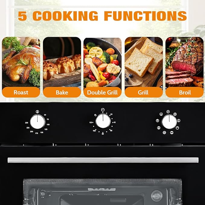 Stainless Steel Toaster Oven, Large Capacity 70L with 3D Heating, Air Fryer Oven Combo for Countertop & Built-in Use,Multi-Function Cooking Modes, Triple-Insulated Glass Door & Easy-Clean Interior