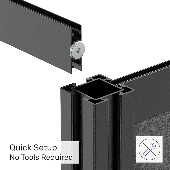 Workflow Modular Wall | Room Divider with Whiteboard, Sound Dampening, & Frosted Acrylic Panels | Expandable Office Partition for Privacy & Stability (70" x 48")