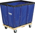 Global Industrial 12 Bushel, Blue Vinyl Basket Bulk Truck, Unassembled, 36" L x 26" W x 33-1/2"H, Rolling Laundry Cart, Commercial Material Handling Cart with 4" Casters