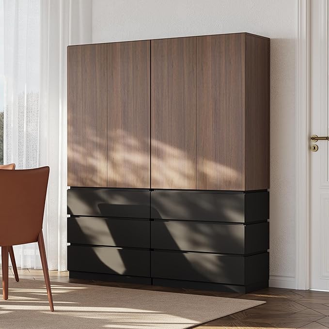 70.8" Kitchen Pantry Cabinet with 3 Drawers Freestanding Kitchen Storage with 3-Tier Cabinet & Door-Mounted Shelves Hidden Handle Magnetic Closure Freestanding Storage for Dining Room