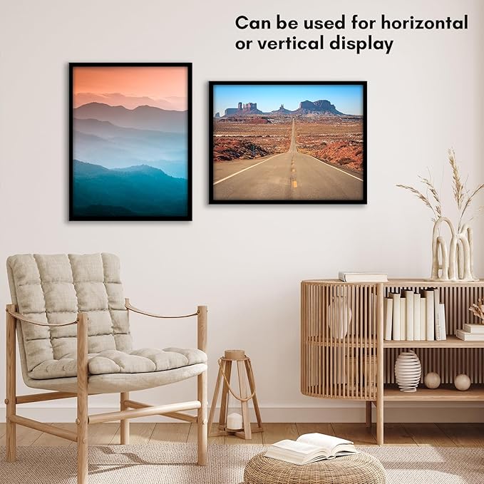 Americanflat 17x22 Picture Frame with Polished Plexiglass - Streamline Collection - Thin Border Picture Frame for Wall Display - Hanging Hardware Included - Black