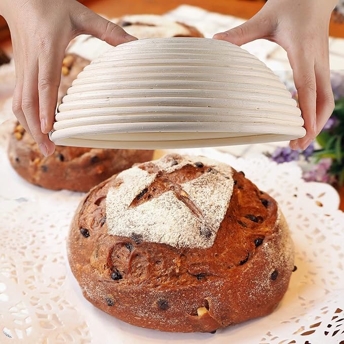 Wwyybfk Banneton Bread Proofing Basket, Sourdough Bread Baking Supplies, 9" Sourdough Bread Proofing Basket Baking Set