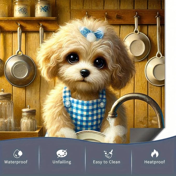 Dog Dishwasher Magnet Cover 23x26 Inch Cute Maltese Dog Dishwasher Magnet Cover Sticker Magnetic Refrigerator Panel Front Door Wash Machine Fridge Microwave Decal Home Kitchen Decorative