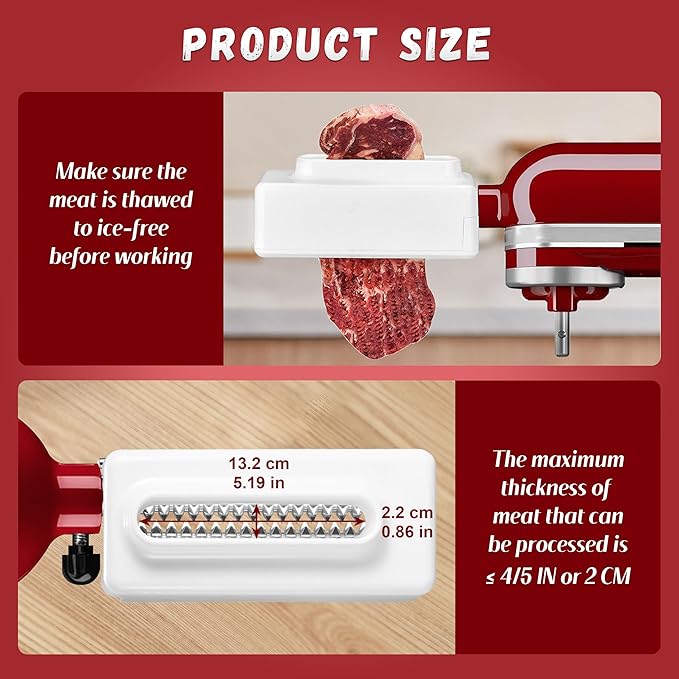 Meat Tenderizer Attachment for KitchenAid Stand Mixer, 2-in-1 Kit with 48 Blades & Handheld Tool, Professional Meat Cuber & Mallet for Steak, Beef, Chicken, Easy to Use & Clean, Dishwasher Safe