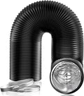 Hon&Guan 3" x 8FT Insulated Duct with Aluminum Foil, Flexible Dryer Vent Hose for HVAC Ventilation and Duct Fan Systems, 2 Clamps Include