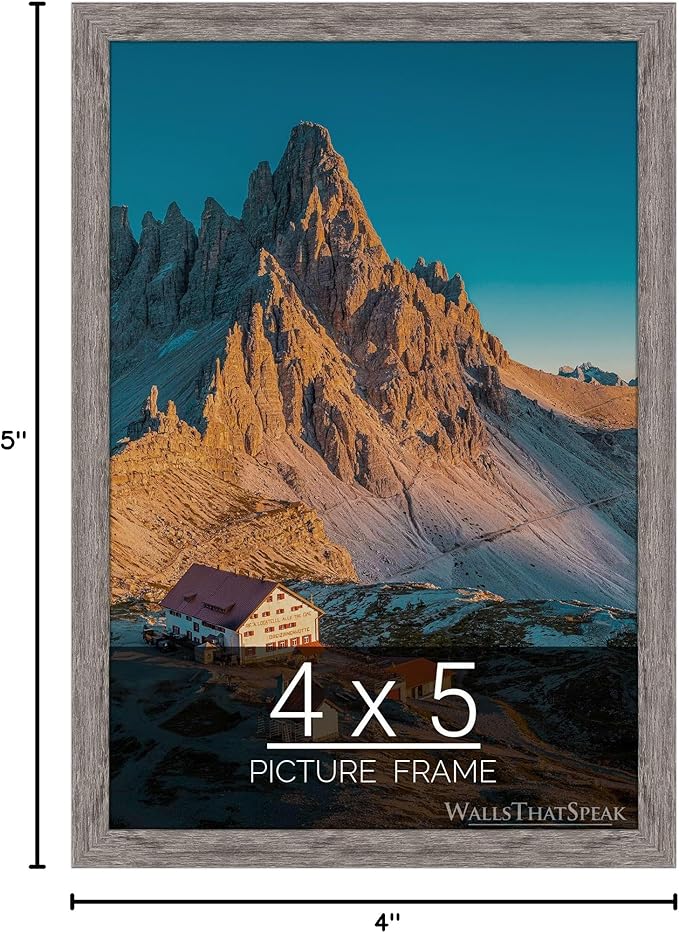 wallsthatspeak 4x5 Gray Barnwood Picture Frame for Puzzles Posters Photos or Artwork