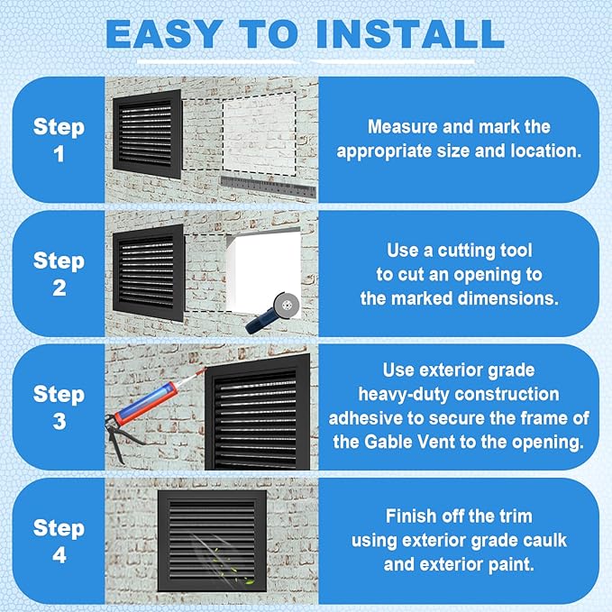 14" x 20" Aluminum Alloy Gable Vent - Never Rust, Heat Dissipation & Condensation Prevention, Ideal for Shed, Attic, Wall, Door & Shipping Container - Vent Opening: 12" x 18"