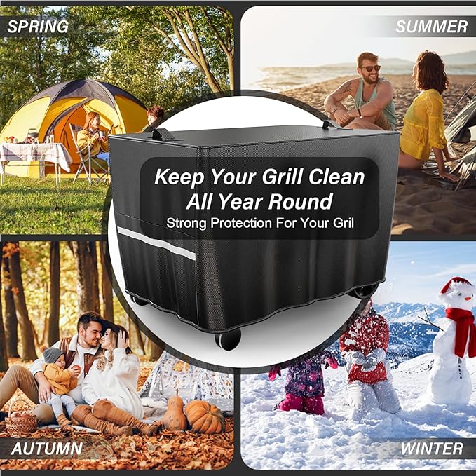 Upgraded Pizza Oven Cart Table and Table Cover for Ooni Koda/Karu/Fyra 16 & 12, Movable Thicken & Widen Rolling Kitchen Cart, Outdoor Grill Stand for Ninja Woodfire