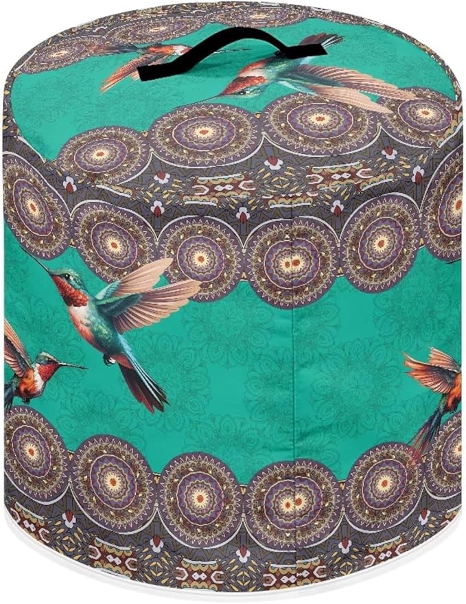 Xoenoiee Boho Mandala Hummingbird Print Kitchen Appliance Dust Cover with Pockets, Electric Pressure Cooker Cover Compatible with Rice Cooker Air Fryer Covers, for 8 Quart