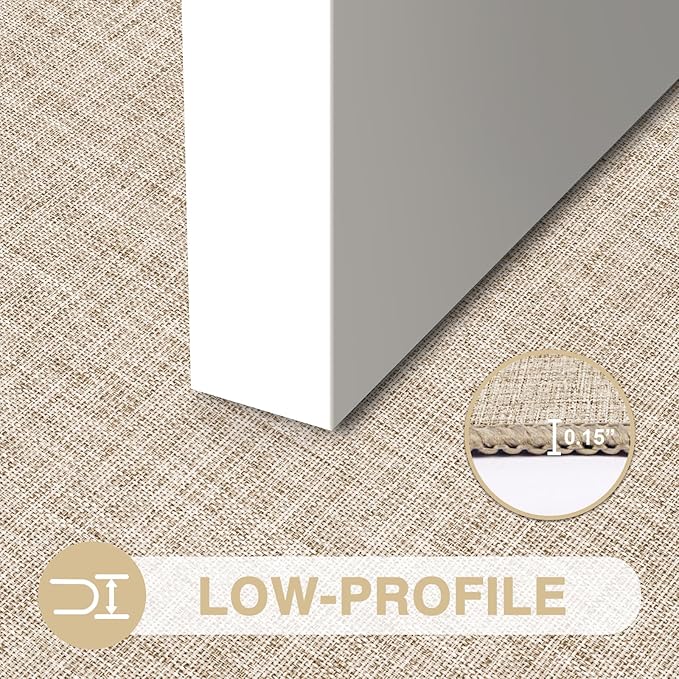 LEKEEPGO Ultra Thin Indoor Door Mat 24"x36", Low-Profile Door Mat Indoor Entrance, Non Slip Rubber Backing Inside Doormat Washable Welcome Front Entryway Dirt Trapper Entry Mat, Khaki