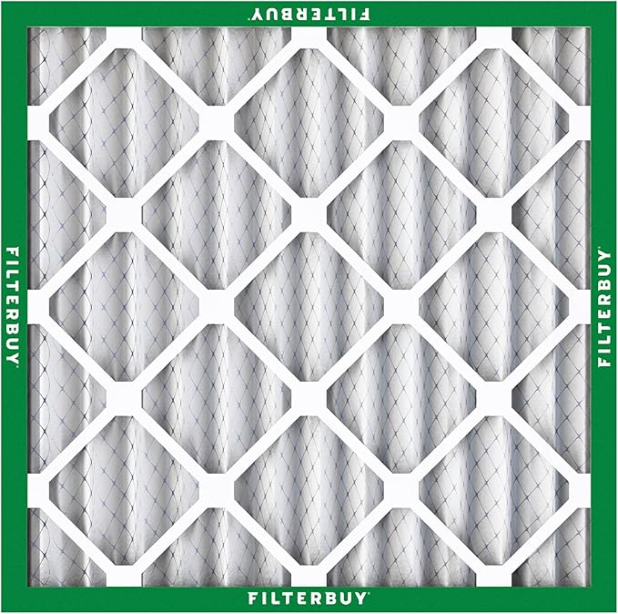 Filterbuy 13.25x13.25x2 Air Filter MERV 8 Essential Dust & Allergy Defense (12-Pack), Electrostatic Pleated HVAC AC Furnace Filters Replacement, Made in USA (Actual Size: 13.25 x 13.25 x 1.75)