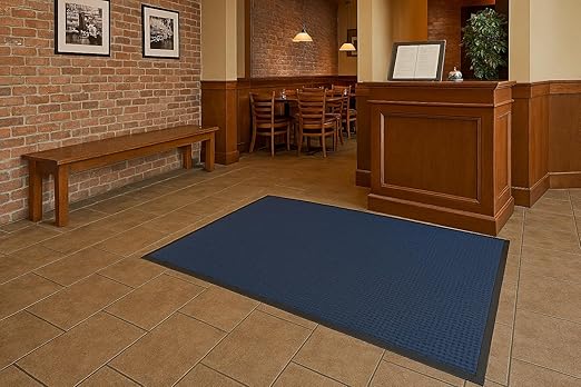 Guardian WaterGuard Indoor/Outdoor Wiper Scraper Floor Mat, Rubber/Nylon, 4'x6', Navy