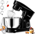 Facelle Stand Mixer, 10-Speed 6QT Kitchen Electric Mixer, Tilt-Head Food mixer with Beater, Dough Hook, Wire Whip and Egg Separator, scraper for Most Home Cooks (Black)