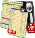 Cathy Yoder's Air Fryer Cheat Sheet Set, Air Fryer Accessories, AirFryer Cooking Guide Magnetic Cheat Sheet, AirFryer Cook Times Chart Magnet, Internal Food Temp for 80+ Popular Foods - Desert Tan