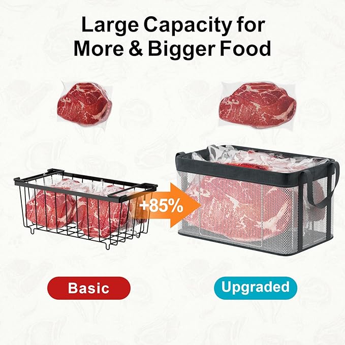 iSPECLE Freezer Organizer Bins - 3 Pack Large Stackable Deep Freezer Organizer Bins for 5 to 7 Cu.Ft Chest Freezers Easy Get Foods without Digging, Faster Freezing Better Freshness, White