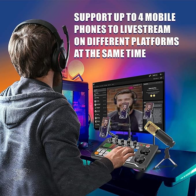 Podcast Equipment Bundle, SINWE Condenser Microphone with Tripod Stand and Professional Audio Mixer for Studio Recording Vocals, Voice Overs, Streaming Broadcast and YouTube Videos