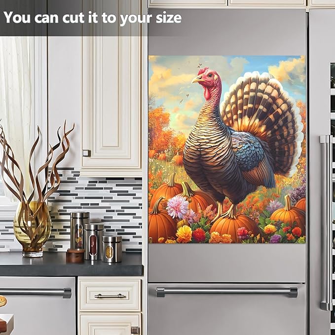 Turkey Pumpkin Thanksgiving Dishwasher Magnet Cover Sticker Magnetic Refrigerator Panel Front Door Fridge Microwave Decal Decorative