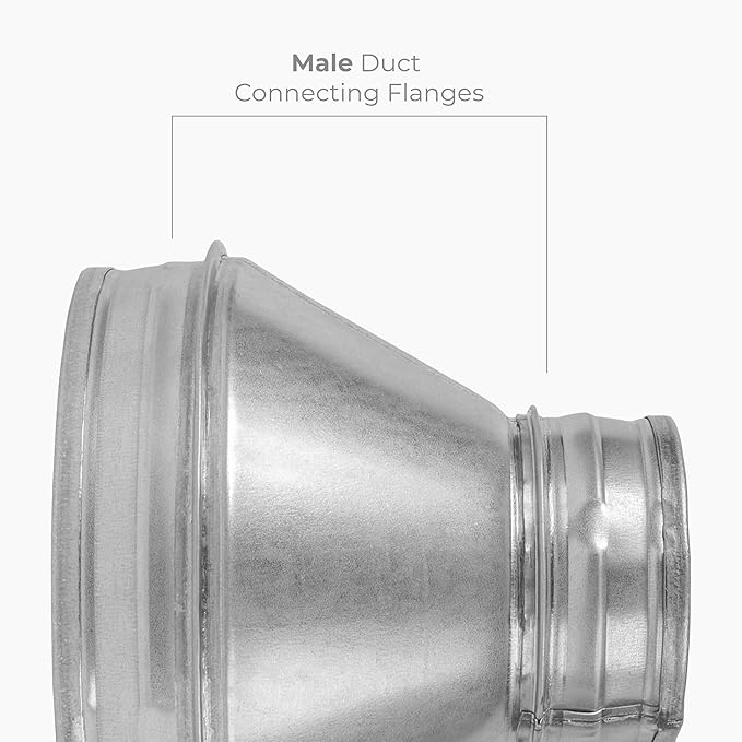 6" to 3.15" Inch Round Duct Reducer - Male Fit Galvanized Steel Pipe Increaser - Coupling for Round Duct Ventilation Systems - Heating & Cooling, HVAC